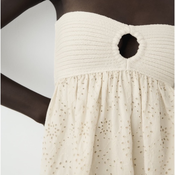 ZARA COMBINATION EMBROIDERED KNIT DRESS - Picture 4 of 12